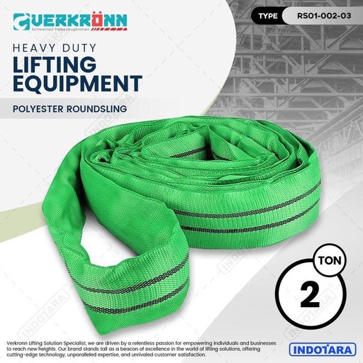 [EZM.1010970] Verkronn Polyester Roundsling / Tali Angkat Kapasitas 2 Ton