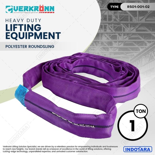 [EZM.1010973] Verkronn Polyester Roundsling / Tali Angkat Kapasitas 1 Ton