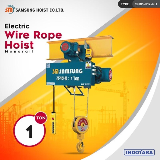 [EZM.1010982] Electric Wire Rope Hoist 1 Ton Samsung Hoist SN01