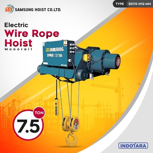 [EZM.1010985] Electric Wire Rope Hoist 7.5 Ton Samsung Hoist SD7.5