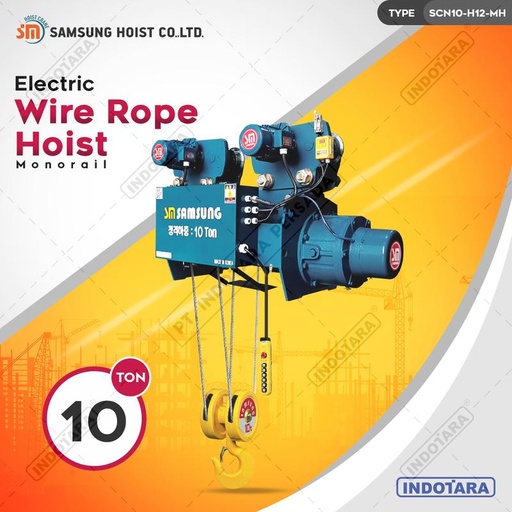 [EZM.1010988] Electric Wire Rope Hoist 10 Ton Samsung Hoist SCN10-H12-MH