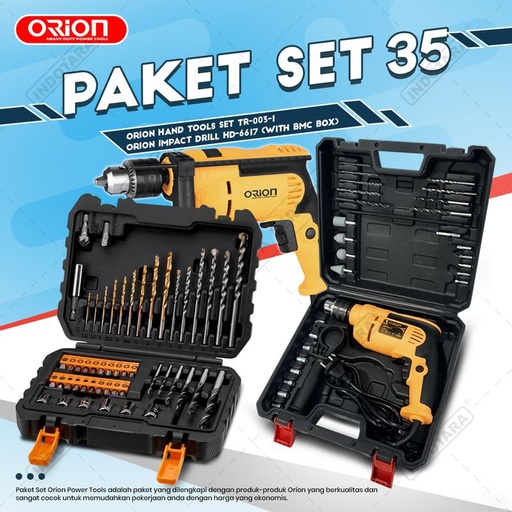 [EZM.1010989] Paket Set 35 - Impact Drill HD-6617 - Hand Tools TR-003-1