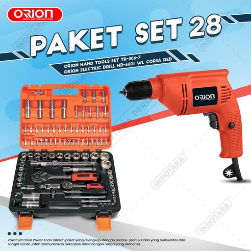 [EZM.1011001] Paket Set 28 - Electric Drill HD-6601 - Hand Tools TR-006-7