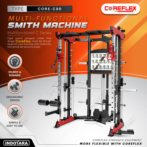 [EZM.1011007] Multi-gym CORE-C80 Multi-functional Smith Power Coreflex Smith Machine
