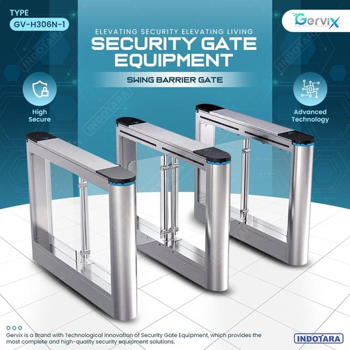[EZM.1011030] Swing Gate 2 Jalur - Swing Barrier Gate Gervix GV-H306N