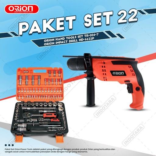 [EZM.1011031] Paket Set 22 - Impact Drill HD-6622P - Hand Tools TR-006-7