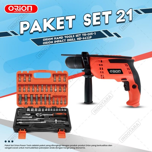 [EZM.1011032] Paket Set 21 - Impact Drill HD-6622P - Hand Tools TR-005-3