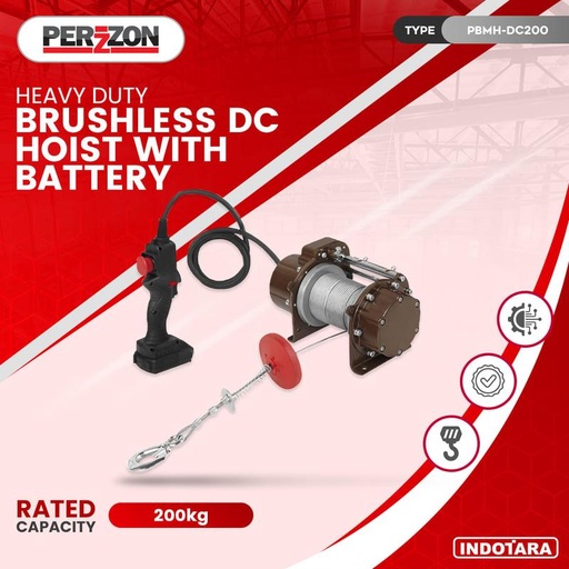 [EZM.1011034] Perzzon Brushless Hoist With Battery Dengan Berbagai Kapasitas Angkut