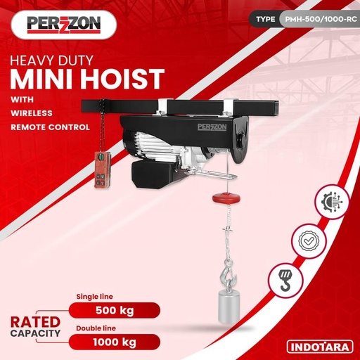 [EZM.1011037] Mini Electric Hoist With Wireless Remote Control / Perzzon Mini Hoist