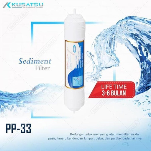 [EZM.1011076] Filter Cartridge PP-33 1/4 Inch - Kusatsu Water Treatment