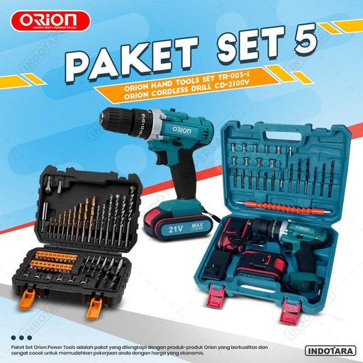 [EZM.1011093] Paket Set 5 - Cordless Drill CD-2100V - Hand Tools TR-003-1