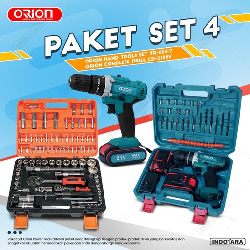 [EZM.1011094] Paket Set 4 - Cordless Drill CD-2100V - Hand Tools TR-006-7