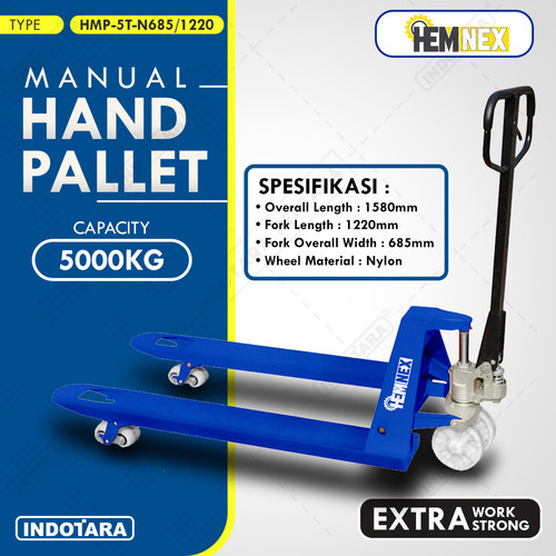 [EZM.1011097] Hemnex Manual Hand Pallet 2, 3 Dan 5 Ton Dengan Berbagai Ukuran Garpu