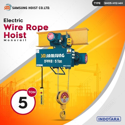 [EZM.1011123] Electric Wire Rope Hoist 5 Ton Samsung Hoist SN05-H12-MH