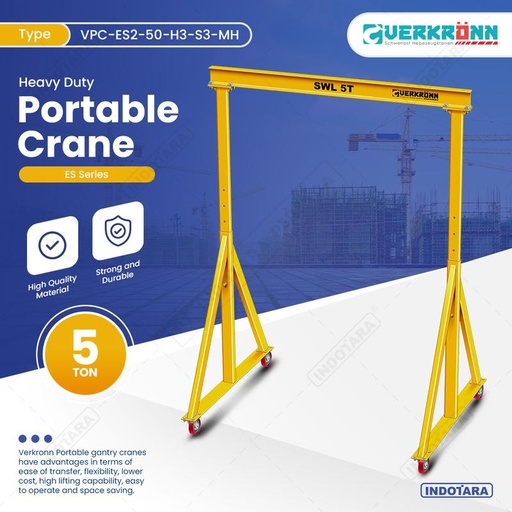 [EZM.1011128] Verkronn Portable Gantry Crane 5 Ton VPC-ES2-50-H3-S3-MH