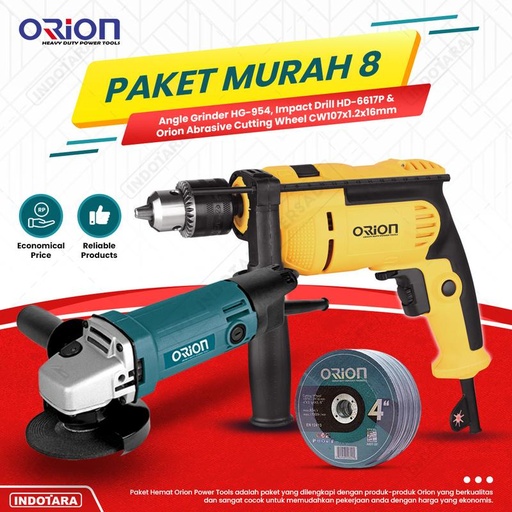 [EZM.1011131] Paket Murah 8 - Gerinda Tangan HG954 - Mesin Bor Tangan HD6617P