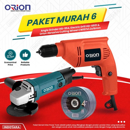 [EZM.1011133] Paket Murah 6 - Gerinda Tangan HG954 - Mesin Bor Tangan HD6601