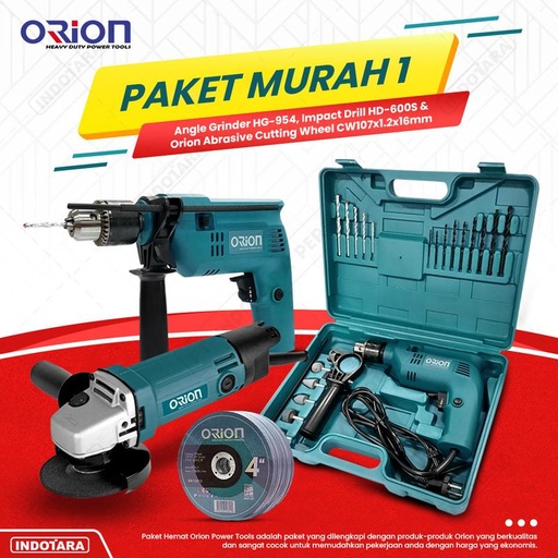 [EZM.1011135] Paket Murah 1 - Gerinda Tangan HG954 - Mesin Bor Tangan HD600S
