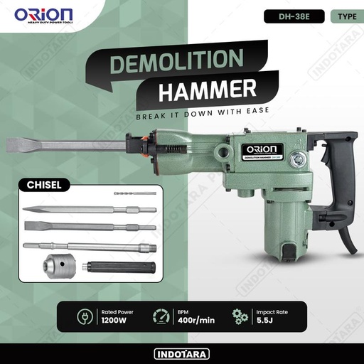 [EZM.1011218] Mesin Jack Hammer Bobok Beton Orion DH-38E Demolition Hammer DH-38E