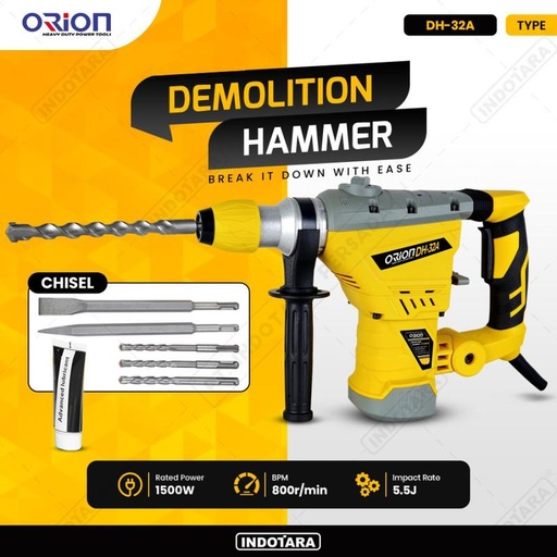 [EZM.1011220] Mesin Jack Hammer Bobok Beton Orion DH-32A Demolition Hammer DH-32A
