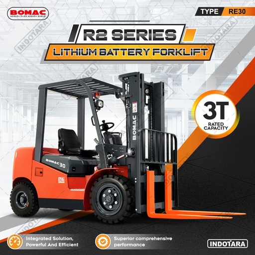 [EZM.1011230] BOMAC LITHIUM BATTERY FORKLIFT 3T, RE30-SLBR2C - STANDART LIFT 3M