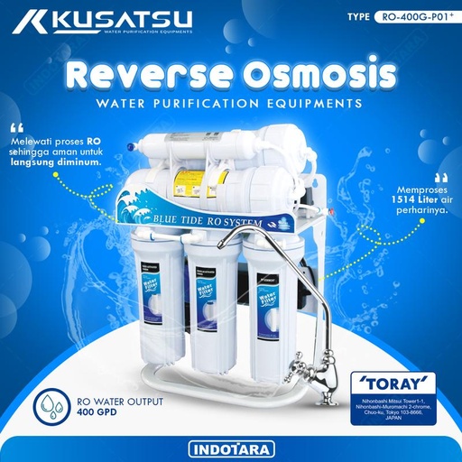 [EZM.1011272] Reverse Osmosis System - Kusatsu RO-400G-P01+ With Auto Flush