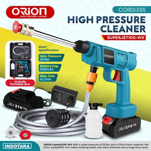 [EZM.1011320] Alat steam cuci motor & mobil Jet Cleaner Baterai- Orion SUPERJET100CE
