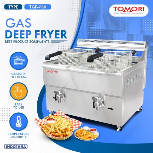 [EZM.1011431] Gas Deep Fryer 36L / Mesin Penggoreng Tomori - TGF780