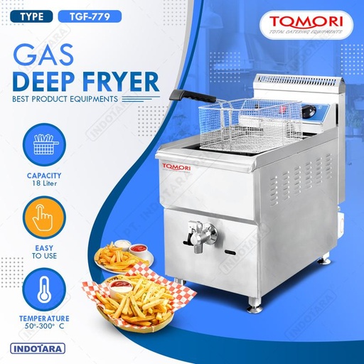 [EZM.1011432] Gas Deep Fryer 18L / Mesin Penggoreng Tomori - TGF779