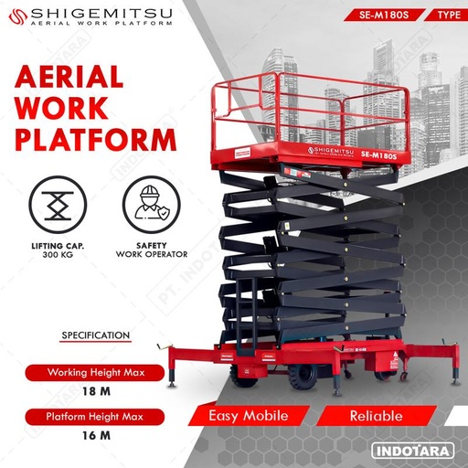 [EZM.1011955] Tangga Elektrik - ELECTRIC PUSH MOBILE SCISSOR LIFT SE-M180S AC