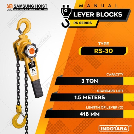 [EZM.1012047] Manual Lever Block Kapasitas 3 Ton Samsung RS30