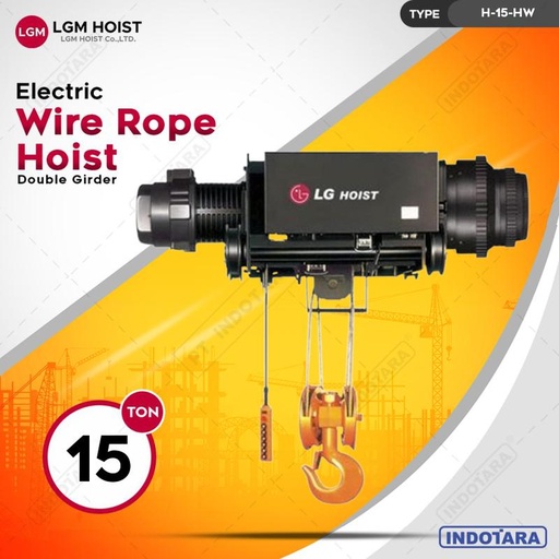 [EZM.1012065] Electric Wire Rope Hoist LGM Double Rail Single Speed 15Tx12m H-15-HW