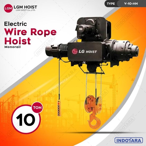 [EZM.1012066] Electric Wire Rope Hoist LGM Monorail Creep Speed 10Tx12m V-10-HN