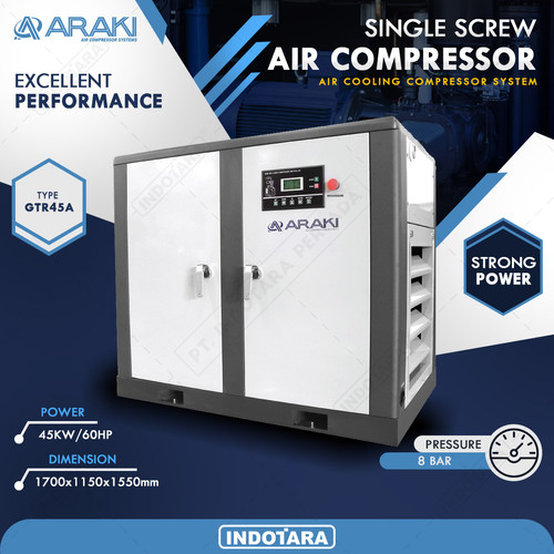 [EZM.1012221] Araki Air Cooling Compressor 45KW/60HP 8Bar GTR45A