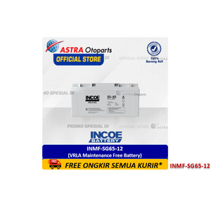 [EZR.3200005] Baterai / Aki Deep Cycle GEL INMF-SG65-12 (65 Ah - 12 Volt) Merk INCOE - untuk Solar Panel, CCTV, Emergency Lamp, UPS System, Lampu Penerangan Jalan, Sistem Perkapalan dan lainnya (VRLA Maintenance Free Battery)