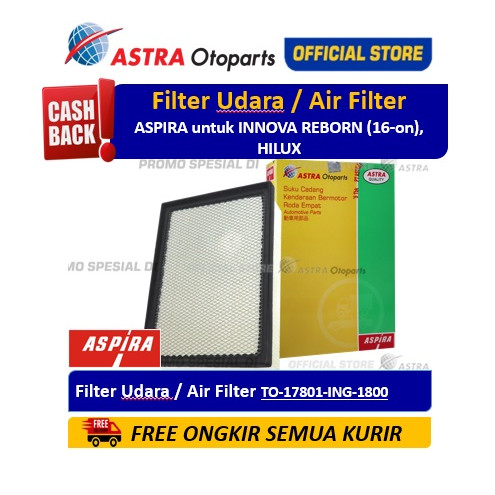 [EZR.3200028] Filter Udara/ Air Filter ASPIRA untuk INNOVA REBORN (16-on), HILUX