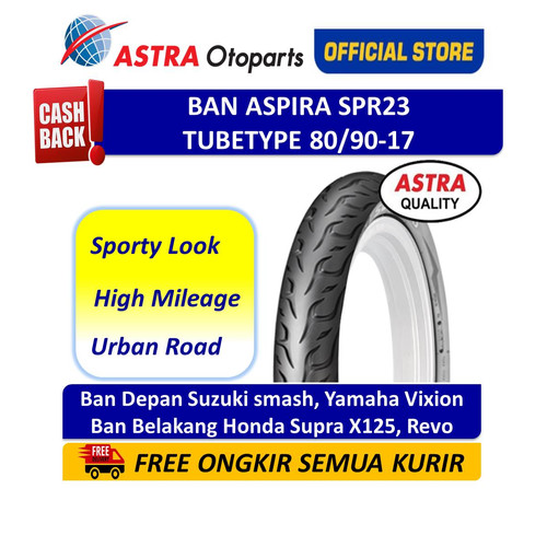 [EZR.3200256] Ban Aspira SPR 23 Tube Type 80/90-17 Untuk Vixion (15-80/9017-SPR23)