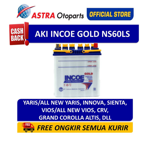 [EZR.3200312] Aki Mobil Incoe Gold INGO-NS60LS Yaris Sienta Innova Crv Vios dll