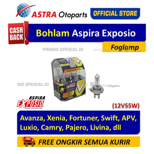 [EZR.3200326] Lampu Halogen Aspira Exposio H11 12V55W PURE GOLD VISION