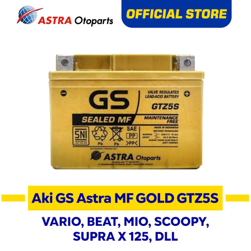 [EZR.3200432] Aki Motor GS ASTRA GOLD GTZ 5S GTZ5S Beat Vario Scoopy Mio GARANSI