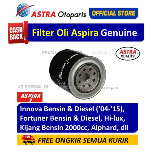 [EZR.3200469] Filter Oli/ Oil Filter Aspira INNOVA BENSIN/DIESEL, KIJANG BENSIN, dll