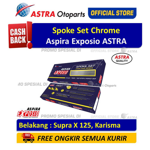 [EZR.3200689] Spoke Set Chrome ASPIRA EXPOSIO Belakang Motor Supra X 125, Karisma