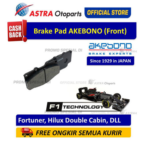 [EZR.3200792] Kampas Rem Depan Akebono Fortuner,Hilux Double Cabin-Gen1/Land Cruiser