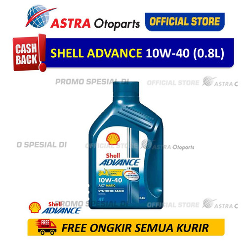 [EZR.3200845] Shell Advance AX7SC 10W40 0.8 L untuk Motor Matic