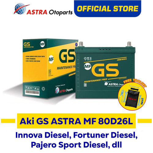 [EZR.3200852] GSASTRA MF80D26L AkiMobil Fortuner, Pajero Sport& sejenis GSMFN-80D26L