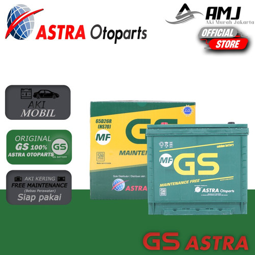 [EZR.0700056] GS Astra MF Aki Mobil Nissan Terra NS70 / 65D26R Aki Kering 12V / 65Ah