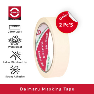 [EZR.0700105] Daimaru Masking Lakban Kertas / Solasi 1 Inch 24mm x 21m - 2 Pcs