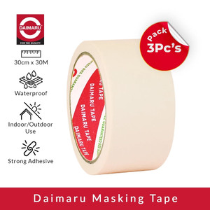 [EZR.0700121] Daimaru Masking Lakban Kertas / Solasi 2 Inch 48mm x 21m - 3 Pcs