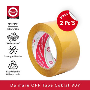 [EZR.0700123] Daimaru OPP Lakban Coklat / Solasi 48 mm x 90 yard 2 Inch - 2 Pcs