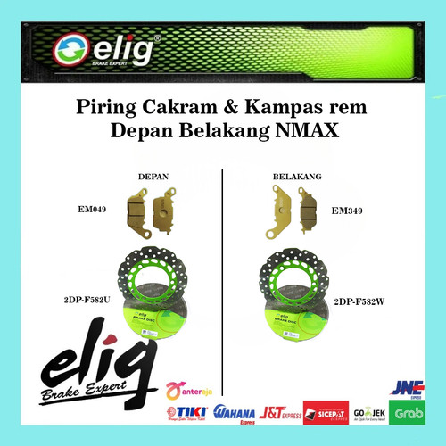 [EZR.0700132] Piring cakram dan Kampas Rem Depan belakang  ELIG Yamaha NMAX
